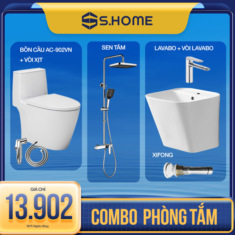 Combo phòng tắm hiện đại - Bồn cầu Inax chỉ 3.990k